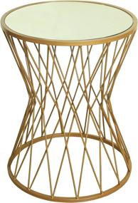 img 4 attached to 🌟 Stylish and Glamorous HomePop Hourglass Metal Accent Table with Mirror Top in Gold