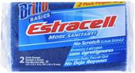 brillo basics estracell no scratch scrub sponge, 2 count, pack of 3 (total of 6): heavy-duty cleaning power and scratch-free performance! logo