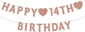 img 3 attached to 🌹 Shimmering Rose Gold 14th Birthday Banner: Sparkling Decorations for an Unforgettable 14 Years Old Boy or Girl Party!