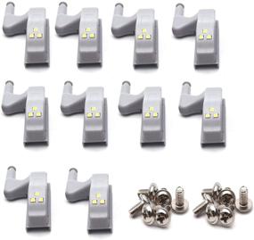 img 2 attached to 💡 Antrader 10PCS LED Cabinet Hinge Light for Universal Kitchen Bedroom Cupboard Wardrobe - Night Light, 0.75W Inner Sensor, Cold White