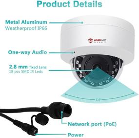 img 3 attached to 📷 Anpviz 5MP PoE IP Dome Camera with Microphone: Outdoor Night Vision, Weatherproof IP66, Wide Angle 2.8mm Lens