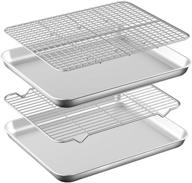 🍪 hkj chef stainless steel baking & cookie sheets with cooling racks set - heavy duty, 16 x 12 inch, dishwasher safe [2 pans + 2 racks] logo