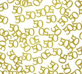 img 3 attached to 🎉 50th Birthday Confetti: 100 Pcs Glitter Gold Number 50 Table Decor for the Perfect Celebration