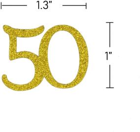 img 2 attached to 🎉 50th Birthday Confetti: 100 Pcs Glitter Gold Number 50 Table Decor for the Perfect Celebration