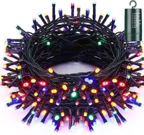 img 4 attached to Battery Christmas Lights, 68.9ft 200 LED Christmas String Lights with 8 Twinkle Modes, Timer, Waterproof Battery Operated String Lights for Garden, Party, Holiday Decorations (Multicolor)