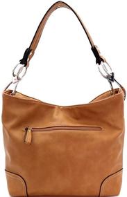 img 1 attached to 👜 Stylish Side Ring Large Snap Hook Hardware Single Strap Hobo Bag in Soft Vegan Leather