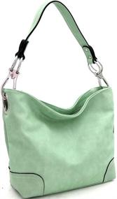 img 4 attached to 👜 Stylish Side Ring Large Snap Hook Hardware Single Strap Hobo Bag in Soft Vegan Leather