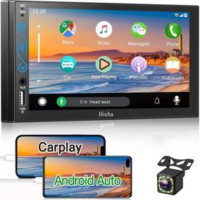img 4 attached to 📱 HieHa 7 Inch HD Touch Screen Double Din Car Stereo with Apple Carplay and Android Auto, FM Radio, Bluetooth, Mirror Link, SWC, MP5 Player, A/V Input and Backup Camera