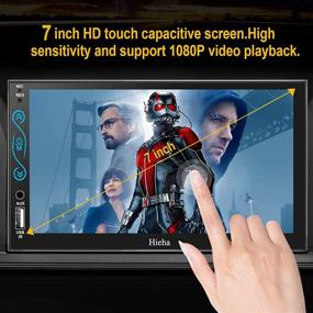 img 2 attached to 📱 HieHa 7 Inch HD Touch Screen Double Din Car Stereo with Apple Carplay and Android Auto, FM Radio, Bluetooth, Mirror Link, SWC, MP5 Player, A/V Input and Backup Camera