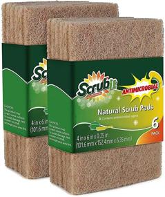 img 4 attached to 🧽 All Natural Scouring Pad by Scrub-it - Effortlessly Removes Kitchen Dirt - Non-Scratch Dish and Pot Scrubber (12 Pack)