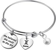 🎁 eigso custom engraved keychain bracelet for hairdressers, gardeners, tailors, accountants, bartenders, and book lovers – show appreciation with 'she believed she could' gift logo