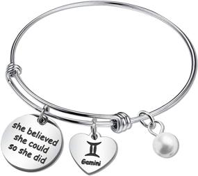 img 4 attached to 🎁 Eigso Custom Engraved Keychain Bracelet for Hairdressers, Gardeners, Tailors, Accountants, Bartenders, and Book Lovers – Show Appreciation with 'She Believed She Could' Gift