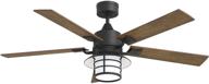 🏡 enhance your home with inlight 52 inch indoor ceiling fan - led light, wall control, matte black, reversible motor, 5 blades - perfect for bedroom & living room, in-0703-2-bk логотип