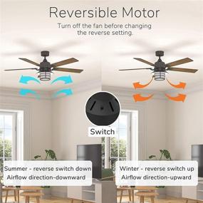 img 1 attached to 🏡 Enhance Your Home with Inlight 52 Inch Indoor Ceiling Fan - LED Light, Wall Control, Matte Black, Reversible Motor, 5 Blades - Perfect for Bedroom & Living Room, IN-0703-2-BK