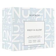 nuface prep-n-glow hydrating facial cleansing wipes with hyaluronic acid, exfoliating dual-sided makeup removal, 20 count logo