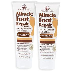 img 4 attached to 👣 8oz Tube of Miracle Foot Repair Cream (2-Pack) - Powerful 60% Pure Aloe Vera Gel for Fast Relief of Dry, Cracked, Itchy Feet and Heels - Moisturizes, Softens, Restores Comfort, Stops Unpleasant Odors - Ideal for Diabetics