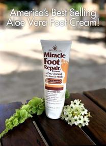 img 2 attached to 👣 8oz Tube of Miracle Foot Repair Cream (2-Pack) - Powerful 60% Pure Aloe Vera Gel for Fast Relief of Dry, Cracked, Itchy Feet and Heels - Moisturizes, Softens, Restores Comfort, Stops Unpleasant Odors - Ideal for Diabetics