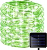 🌞 oluote solar rope lights: 50 leds, 16ft/5m, 2 modes - waterproof outdoor copper wire lights for garden, yard, path, fence, tree - green decorative solar string light логотип