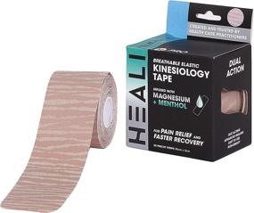 img 4 attached to 🔥 Heali Tape: Powerful Magnesium & Menthol Infused Kinesiology Tape for Back Pain & Tennis Elbow - Roll of 20 Strips, 2" x 10" - Premium Fitness Nude Tape with Zebra Design