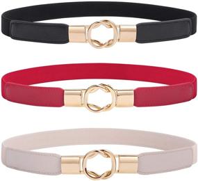 img 4 attached to 👗 Stretchy Waist Belt for Women's Dresses - Elastic Thin Belt for Ladies, Plus Size