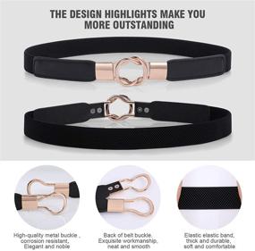 img 2 attached to 👗 Stretchy Waist Belt for Women's Dresses - Elastic Thin Belt for Ladies, Plus Size