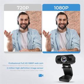 img 2 attached to 🎥 Plug & Play Webcam – USB Camera with Microphone | Autofocus Full HD 1080P Video Cam for YouTube, Skype, FaceTime, Hangouts, WebEx | Compatible with Desktop, Laptop, MacBook, PC