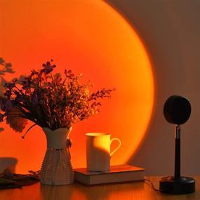 img 2 attached to Enhance Your Space with the Sunset Lamp: 180 Degree Rotation Projection Light for Bedroom Studio Décor, Ideal Birthday and Christmas Gift