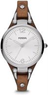 часы fossil women's georgia quartz из нержавеющей стали и кожи: сочетание стиля и функциональности. логотип