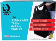 🗑️ hippo sak 33 gallon extra large trash bags with handles | 48 count (24 per box - 2 pack) - durable and convenient waste disposal solution! logo