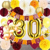 🍁 vibrant fall-themed burgundy and orange 30th birthday decorations for women logo