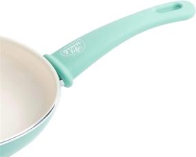 img 2 attached to 🍳 GreenLife Soft Grip Ceramic Nonstick Cookware Set - Toxic-Free, Dishwasher/Oven Safe, Stay Cool Handle - 4-Piece Turquoise Set, CC000884-001, Mint