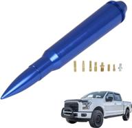 🔵 5.7-inch blue bullet antenna - short replacement aerial, durable billet aluminum - fits 1980-2017 ford f-150, f-250, f-350 super duty / 1980-2017 ford f-150 / 1979-2009 ford mustang - enhanced am/fm signal reception logo