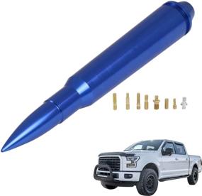 img 4 attached to 🔵 5.7-Inch Blue Bullet Antenna - Short Replacement Aerial, Durable Billet Aluminum - Fits 1980-2017 Ford F-150, F-250, F-350 Super Duty / 1980-2017 Ford F-150 / 1979-2009 Ford Mustang - Enhanced AM/FM Signal Reception