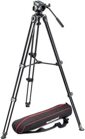 img 1 attached to 🎥 Manfrotto MVK500AM Black Lightweight Fluid Video System: Superior Stability with Twin Legs and Middle Spreader