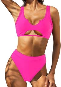 img 4 attached to 👙 RUUHEE Cutout Cheeky Waisted 0113Black Women's Swimsuits & Cover Ups