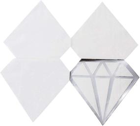 img 1 attached to 50 Pack of Silver Foil Diamond Die Cut Paper Party Napkins (6.2 x 6.2 Inches)