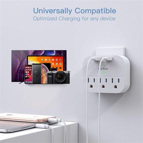 img 2 attached to 🔌 One Beat 3 Outlet Surge Protector with 2 USB Wall Charger - Power Strip Wall Plug Extender for Home Travel Office Hotel