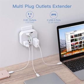 img 3 attached to 🔌 One Beat 3 Outlet Surge Protector with 2 USB Wall Charger - Power Strip Wall Plug Extender for Home Travel Office Hotel