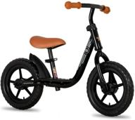 🚲 joystar 10-12" kids balance bike with footrest for girls & boys, ages 18 months to 5 years, toddler training bike with airless tire and adjustable seat height - black blue green pink logo