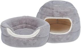 img 4 attached to 🐾 Comfy and Cozy Slumber Pet Cuddler Beds - Perfectly Snuggly for Cats and Small Dogs - 16"D x 12"H, Dove