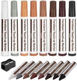 img 4 attached to 🔧 Escest Furniture Touch Up Repair 17Pc Set: Restore Scratches on Wood Floors, Tables, Desks, Chairs - Includes Markers, Filler Sticks, Wax Crayons, and Sharpener