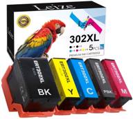 🖨️ leize remanufactured ink cartridges replacement for epson 302 302xl t302xl 5-pack (bk/pb/c/m/y) - expression premium xp-6000 xp-6100 printer (t302xl020,t302xl120,t302xl220,t302xl320,t302xl420) logo