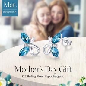 img 3 attached to CDE Birthstone Jewelry: Hypoallergenic Butterfly Stud Earrings for Teen Girls & Mom with Sparkling Austrian Crystals - 925 Sterling Silver - Perfect Mother's Day & Birthday Gifts