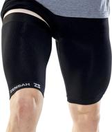 🏃 zensah thigh compression sleeve – enhanced hamstring and quad support for men and women - thigh sleeve wrap, perfect for running, sports, and groin injuries логотип