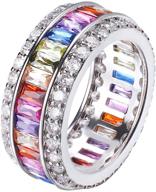 💍 stunning multicolor wedding ring for women - perfect mother's day gift for mom - available in various ring sizes: 6 7 8 9 10 11 12 logo