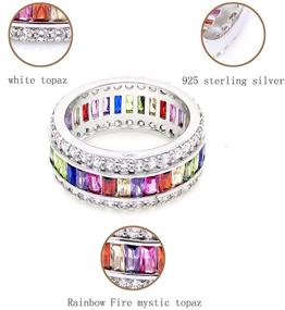 img 1 attached to 💍 Stunning Multicolor Wedding Ring for Women - Perfect Mother's Day Gift for Mom - Available in Various Ring Sizes: 6 7 8 9 10 11 12