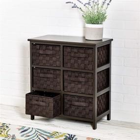 img 1 attached to Honey-Can-Do 6-Drawer Storage Chest: Woven-Strap Fabric, Espresso, 24-Inch - Organize in Style!