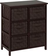 honey-can-do 6-drawer storage chest: woven-strap fabric, espresso, 24-inch - organize in style! логотип