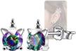 colorful zirconia earrings sterling hypoallergenic logo