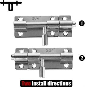 img 2 attached to 🔒 JQK Barrel Bolt Door Latch: Premium 304 Stainless Steel, 1.4mm Thick, 3 Inch Silver, Pack of 2 HBB100-P2
